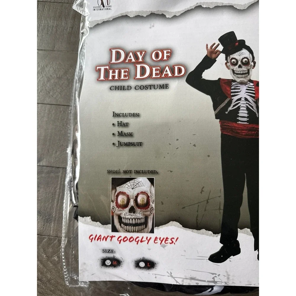NWT Seasonal Xisions International Day Of‎ the Dead Child Costume Size Medium